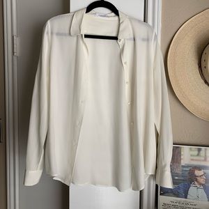 Everlane Cream Button Down Blouse